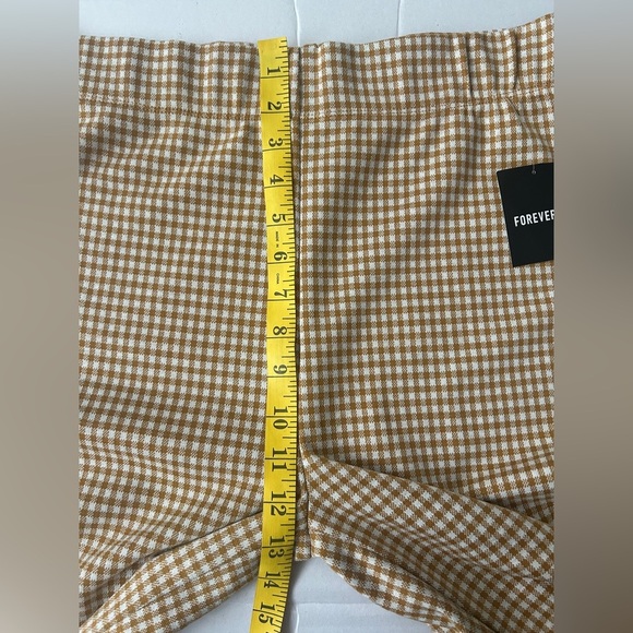 F21 Women’s Gingham Print Leggings size Large - Picture 7 of 8